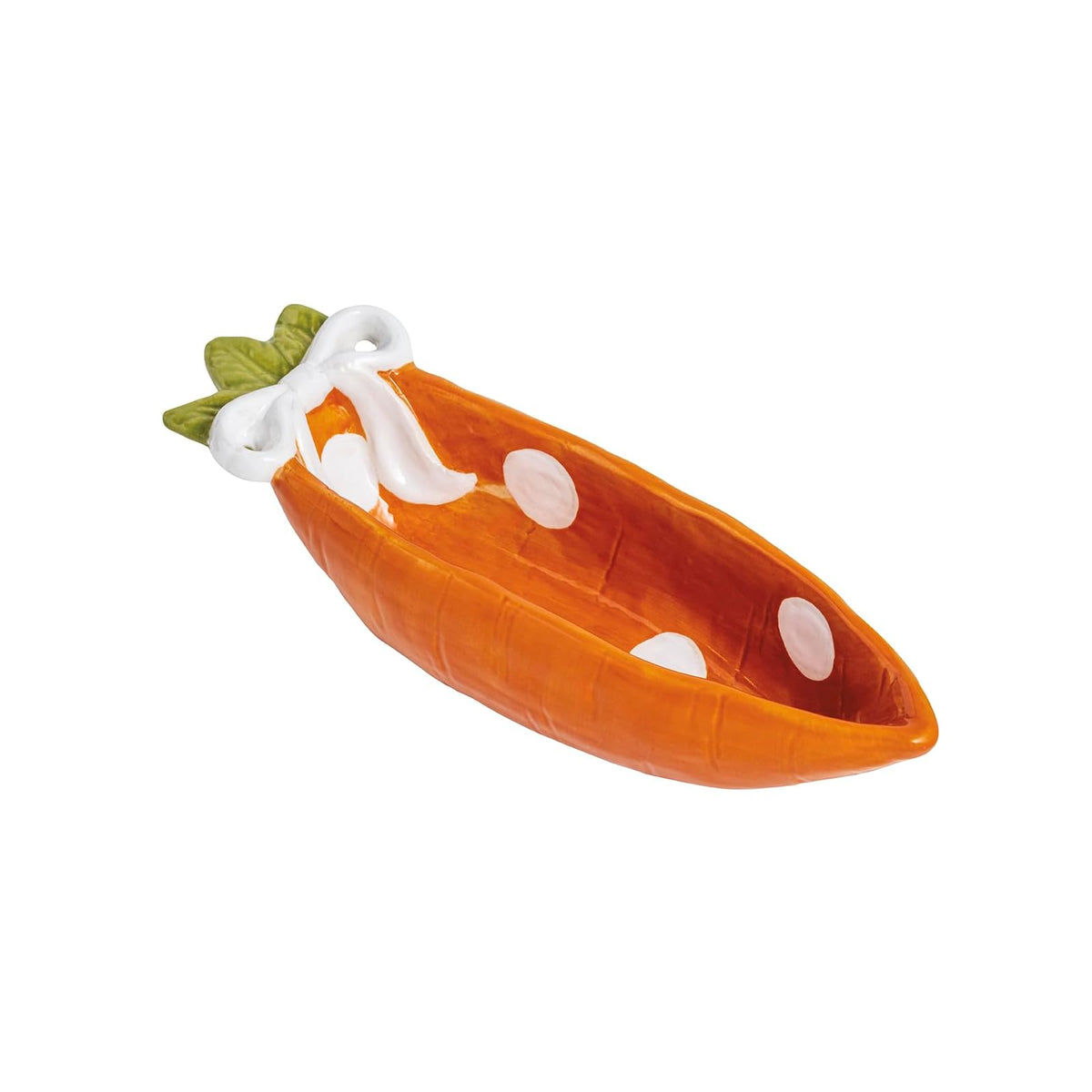 Mud Pie Dishware Bowl, 2" x 7", Orange Polka Dot