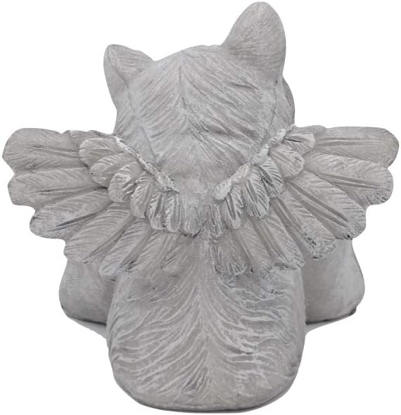Comfy Hour Pet In Loving Memory Collection 5" Sleeping Cat Angel On Bone Figurine - in Memory of My Best Friend Bereavement, Light Gray, Polyresin