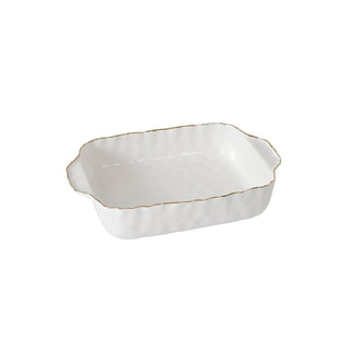 Pampa Bay Casseroles, 11 x 9, White and Gold