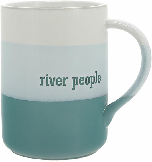 Pavilion - River People Ceramic 18-ounce Mug River Gifts for Men, Canoe, Aqua