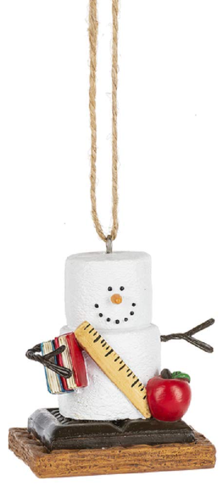 Ganz Midwest-CBK S'mores Teacher with Books, Ruler and Apple Ornament