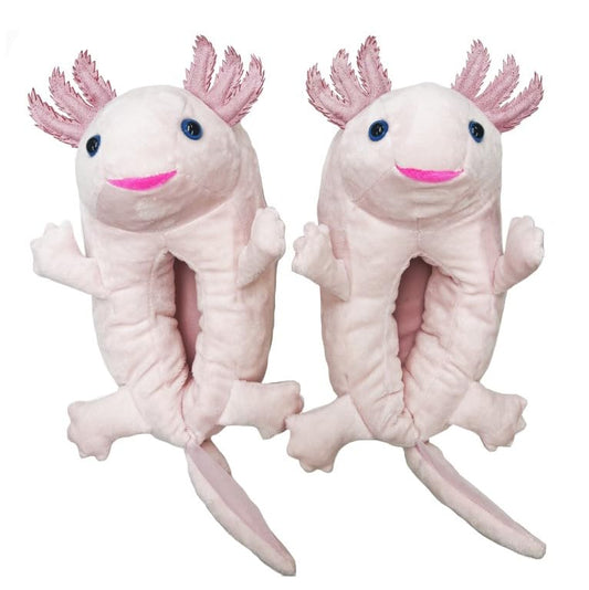 ooohyeah Women’s Fuzzy Cute Slippers, Funny Cozy Non-Slip House Foam Slippers for Women, Axolotl Hugs, M