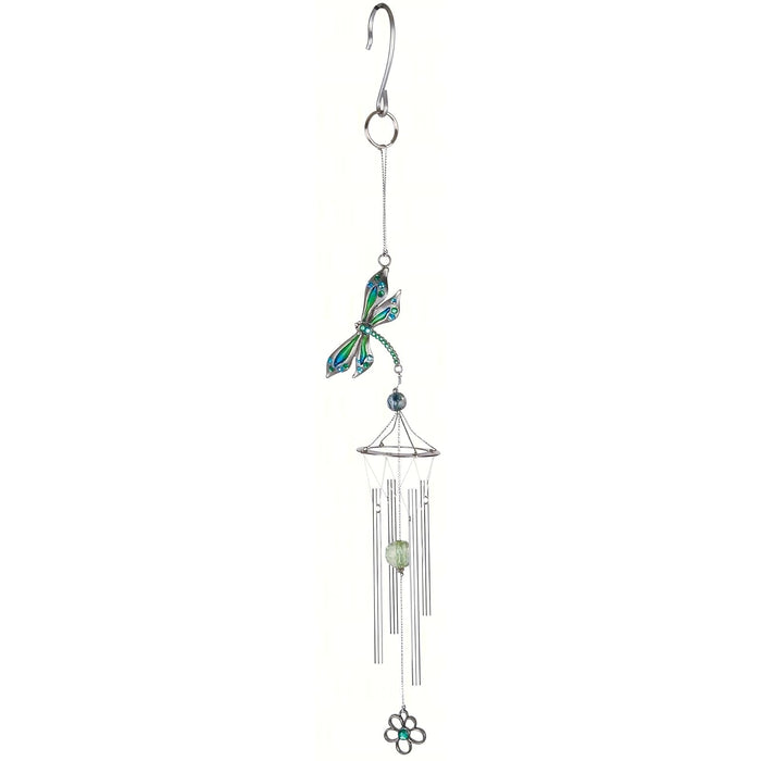 Carson Wind Chime, Clear/Transparent, Metallic Gray, Modern