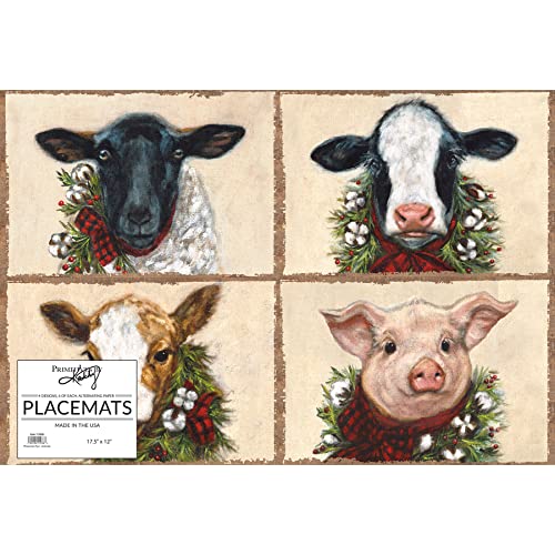 Primitives By Kathy 111938 Animals Paper Placemat Pad, 12 Inch, Multicolor