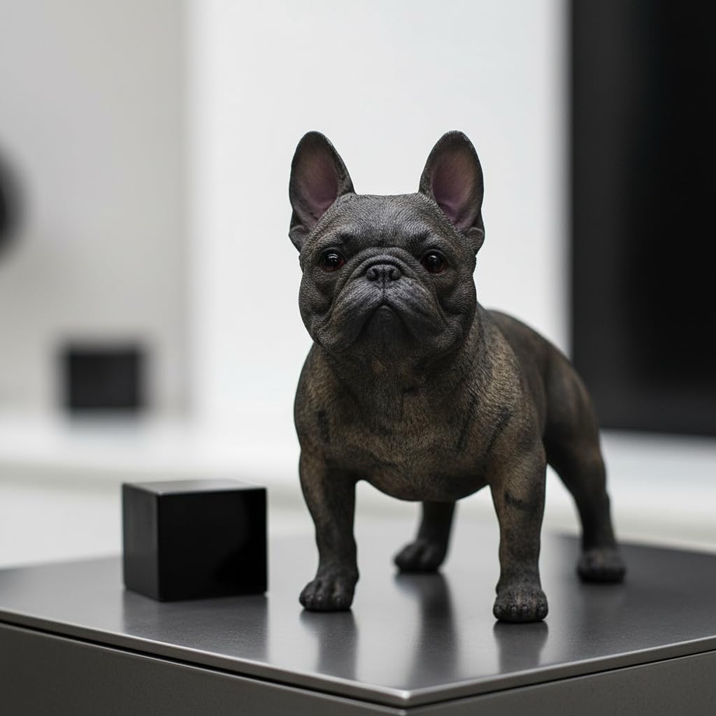 Comfy Hour Doggyland Collection, Miniature Dog Collectibles 6 Standing French Bulldog Figurine, Realistic Lifelike Animal Statue Home Decoration, Brindle, Polyresin