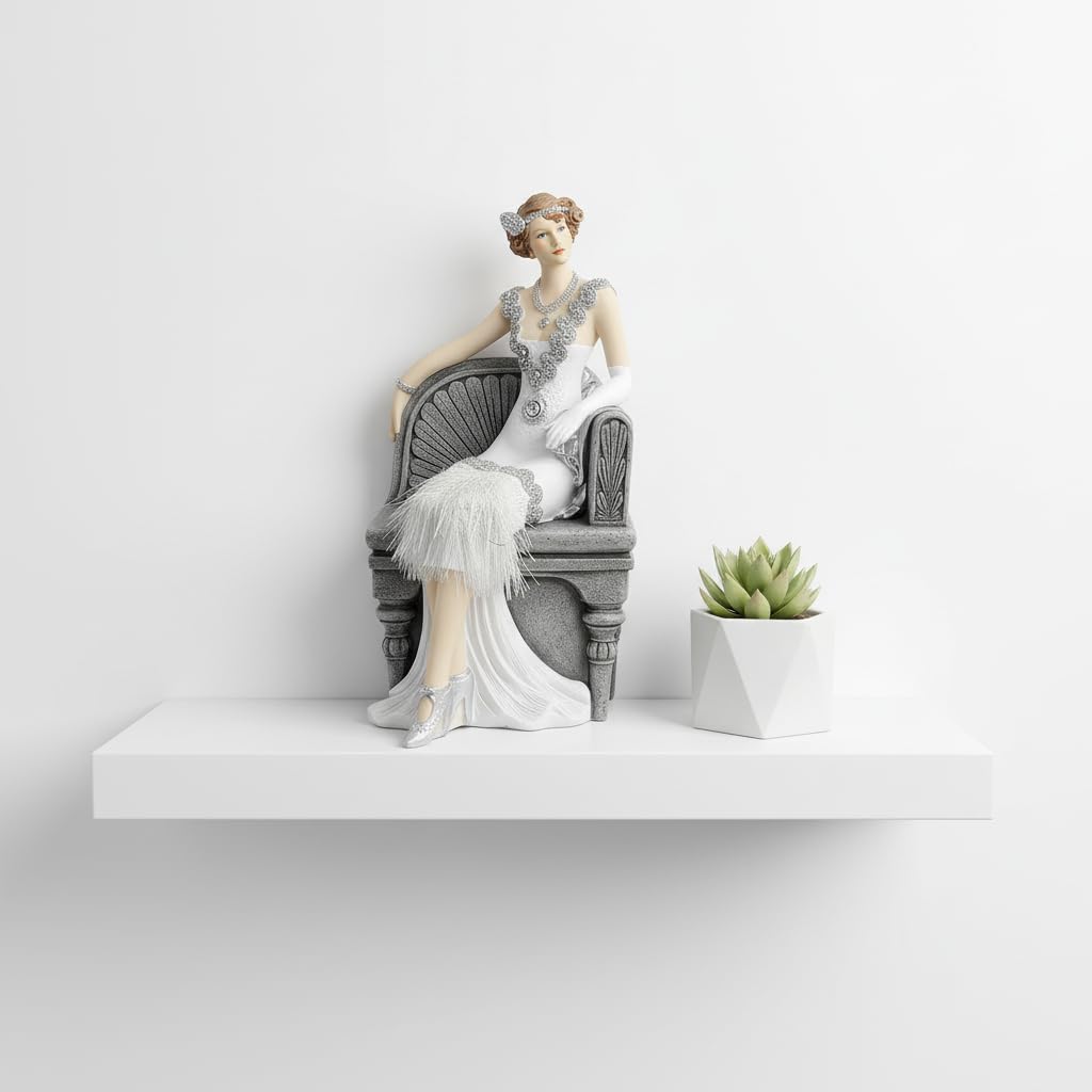 Comfy Hour 9.5 Inch Lady Figurine, 1920s Art Deco Woman Statue