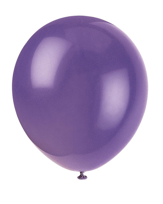 Unique Industries, 12" Latex Balloons, DIY Party Decoration - Pack of 10, Amethyst Purple