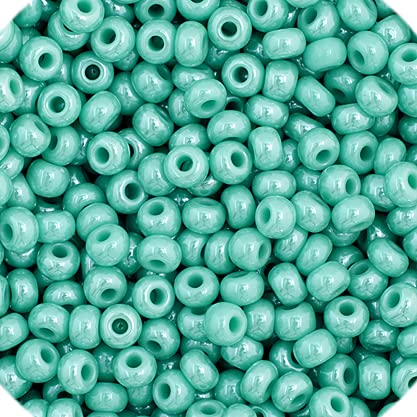John Bead Craft Bead, Small, Opaque Turquoise Luster