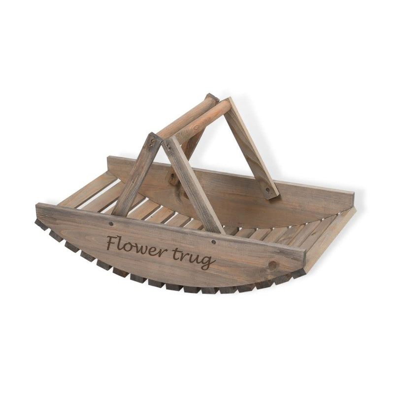 Esschert Design USA NG80 Rustic Wooden Flower Basket/Trug, Gray