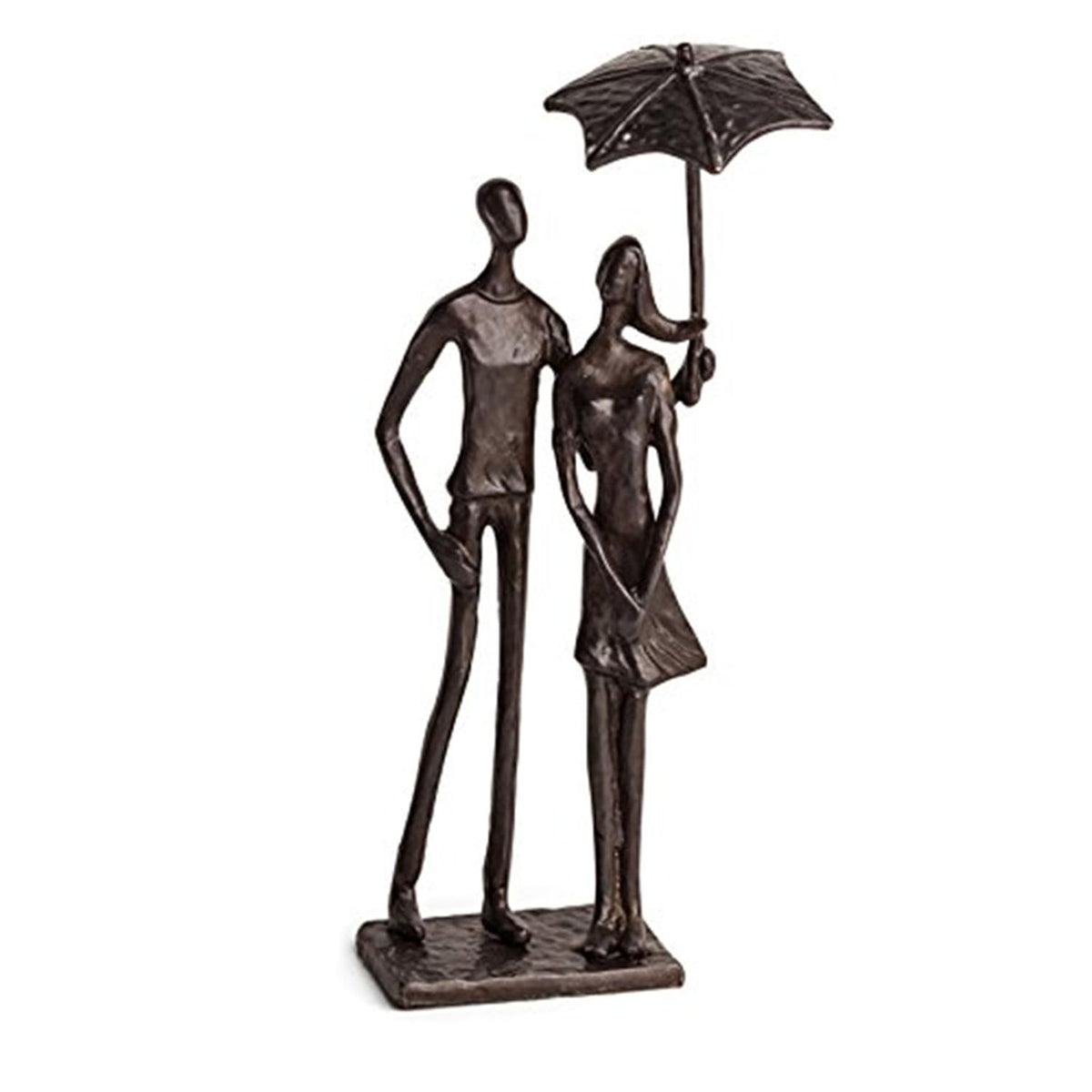 Danya B. Loving Couple Under Umbrella Bronze Sculpture - Modern and Elegant Design √ê Metal Art - Contemporary Home and Office D≈Ωcor √ê Modern Tabletop D≈Ωcor