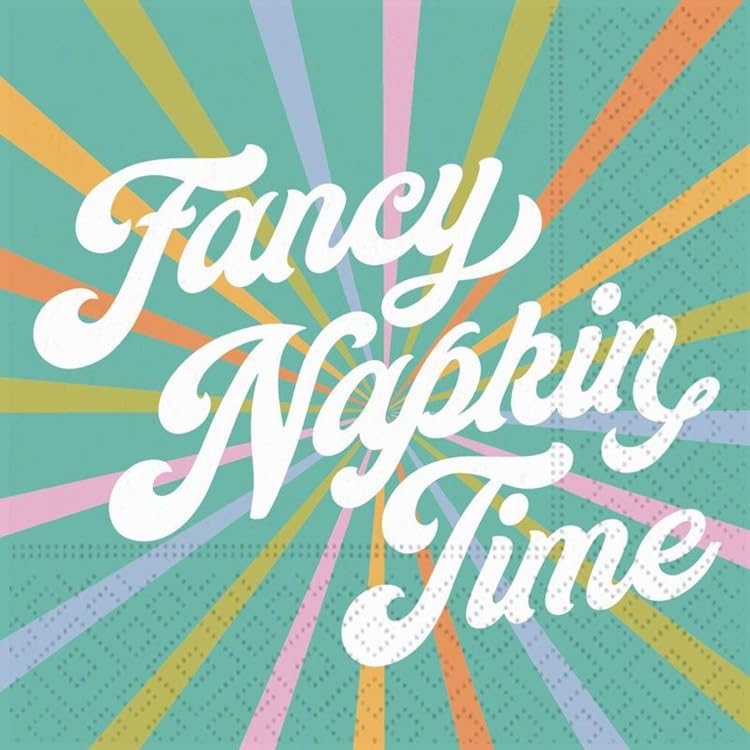 DESIGN DESIGN Fancy Napkin Time Beverage Napkin, Party Supplies