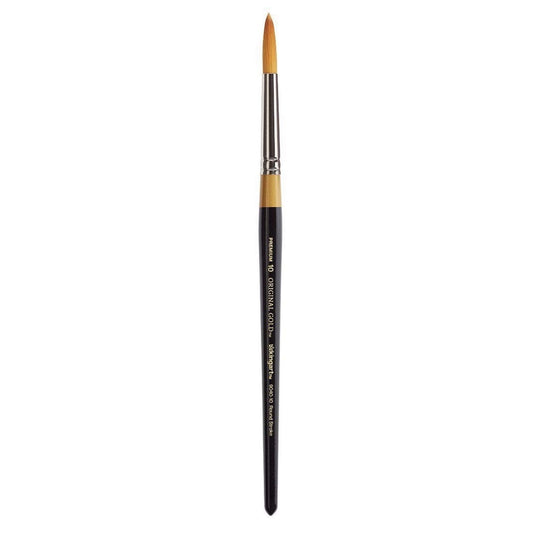 KingArt Original Gold 9040 Series , Premium Artist Brush, Golden TAKLON Round Stroke-Size: 10