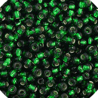 John Bead Craft Bead, 11/0, Silver Lined Medium Green
