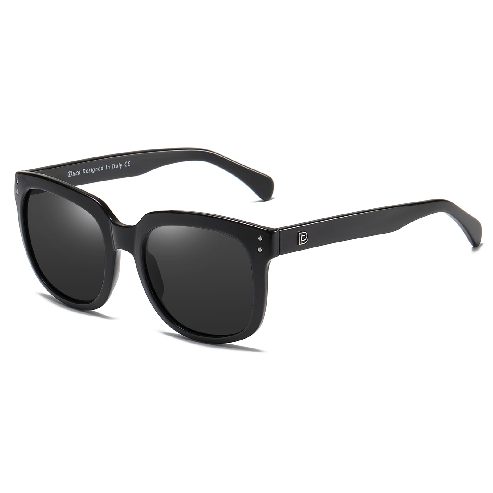 Duco Women's Shades Classic Oversized Polarized Sunglasses for Women Ladies 100% UV Protection 2148 (Black)