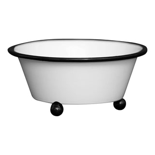 Foreside Home and Garden Item Container, White, Enamel,Modern
