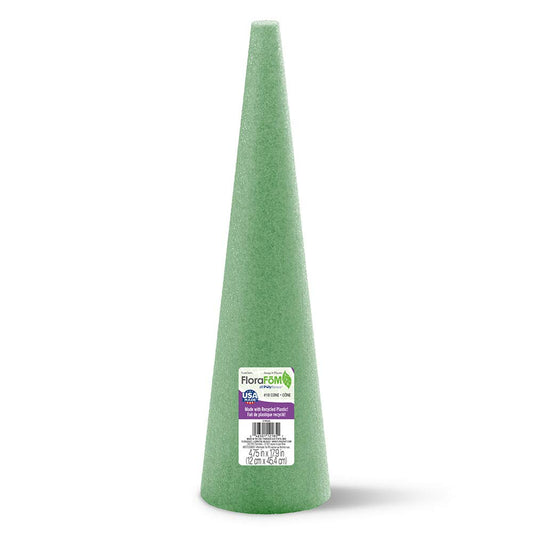 FloraCraft Foam Cone 4.8 Inch x 17.8 Inch Green