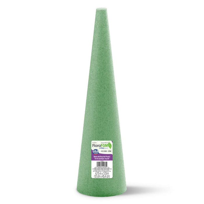 FloraCraft Foam Cone 4.8 Inch x 17.8 Inch Green