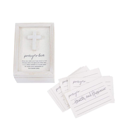 Mud Pie Prayer Box Set with 12 Recycled Paper Prayer Slips, box 5" x 3 1/2" | card 2 1/2" x 4", Wood