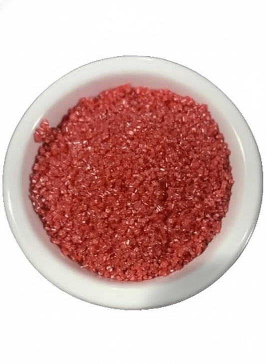 Ultimate Baker Natural Red Sanding Sugar - Kosher Certified Natural Medium Crystal Red Decorating Sugar (8oz)
