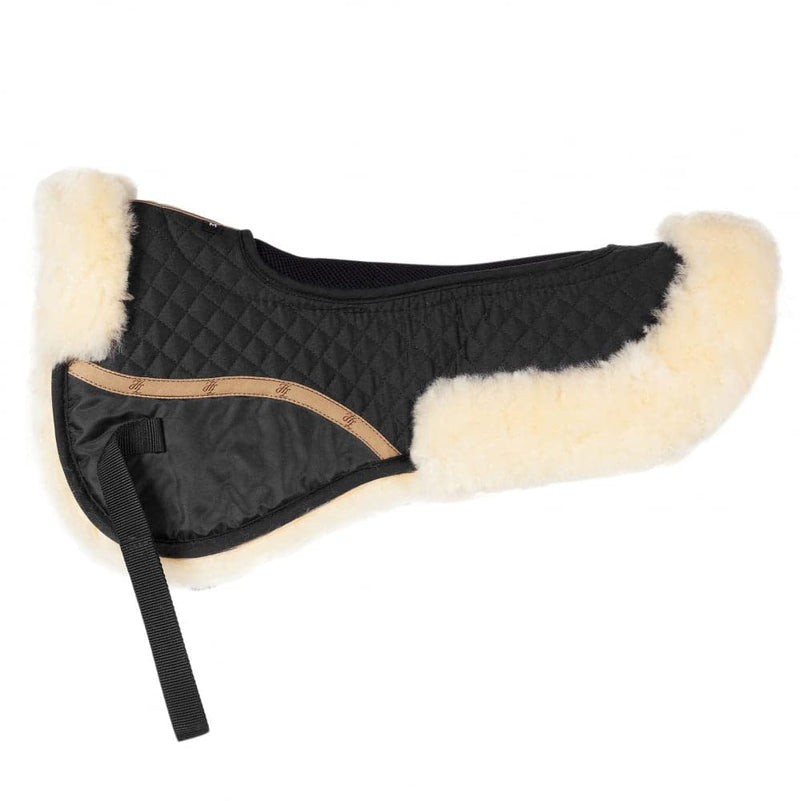 HORZE Harleigh Dura Sheepskin Riser Half Pad with Ventilation Black Horse/EU F