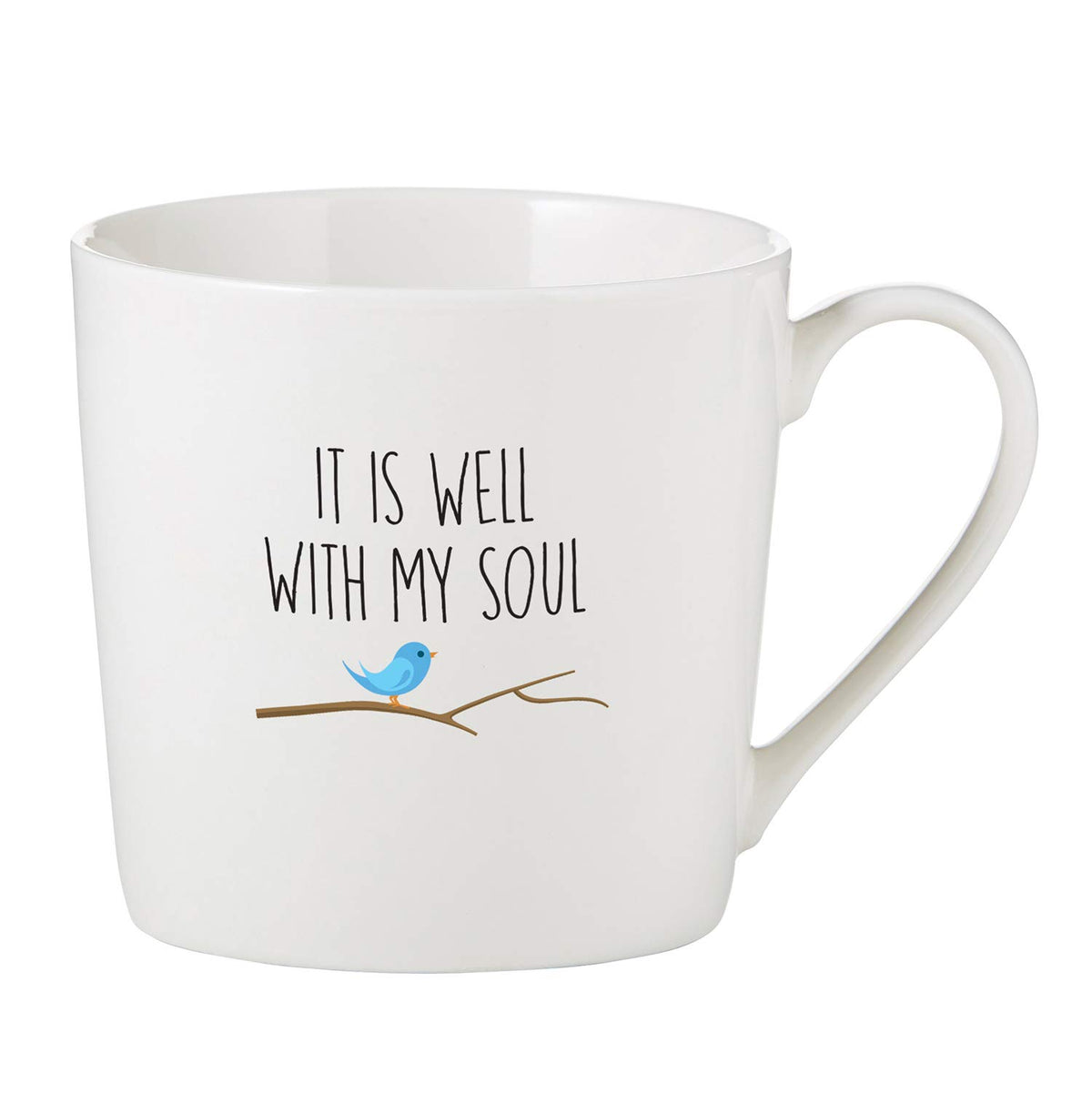 Creative Brands CB Gift SIPS Drinkware Bone China Caf‚Äö√†√∂¬¨¬© Mug/Cup White, 14-Ounces, It is Well