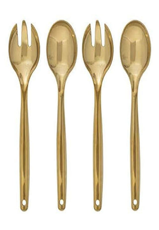 Unique Industries Plastic Gold Serving Utensils Set (4 Pcs) - 1 Pack