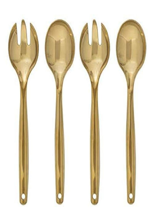 Unique Industries Plastic Gold Serving Utensils Set (4 Pcs) - 1 Pack
