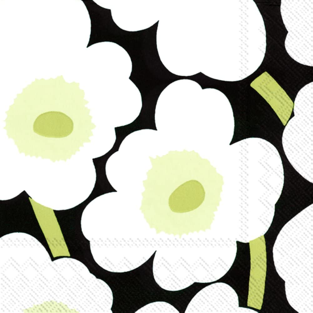 MARIMEKKO Disposable Napkin, 25 x 25 cm, Unikko Black