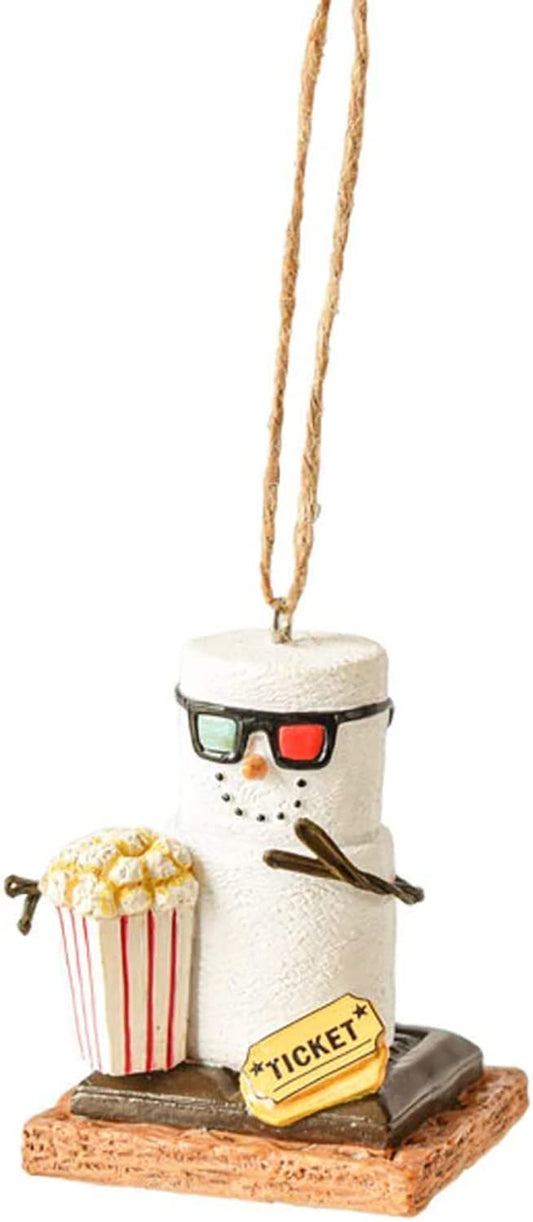 Ganz MX179684 S'Mores Movie Buff Hanging Ornament -Ticket, 2.63 Inches Height, Multicolor