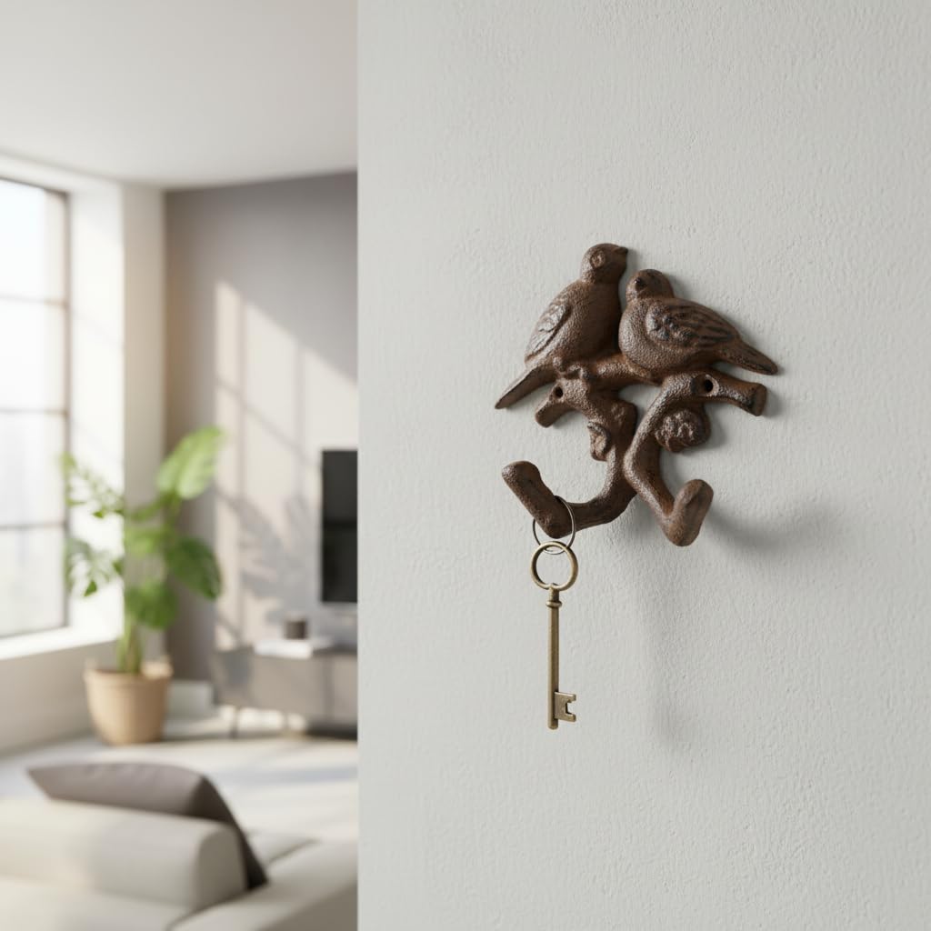 Comfy Hour 5.4 Inch Animal Bird Coat Hooks, Double Bird Key Holder