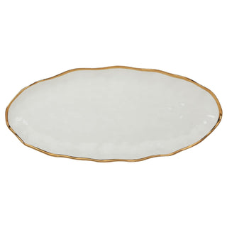 Certified International Dishware Plate, Large, White; Gold