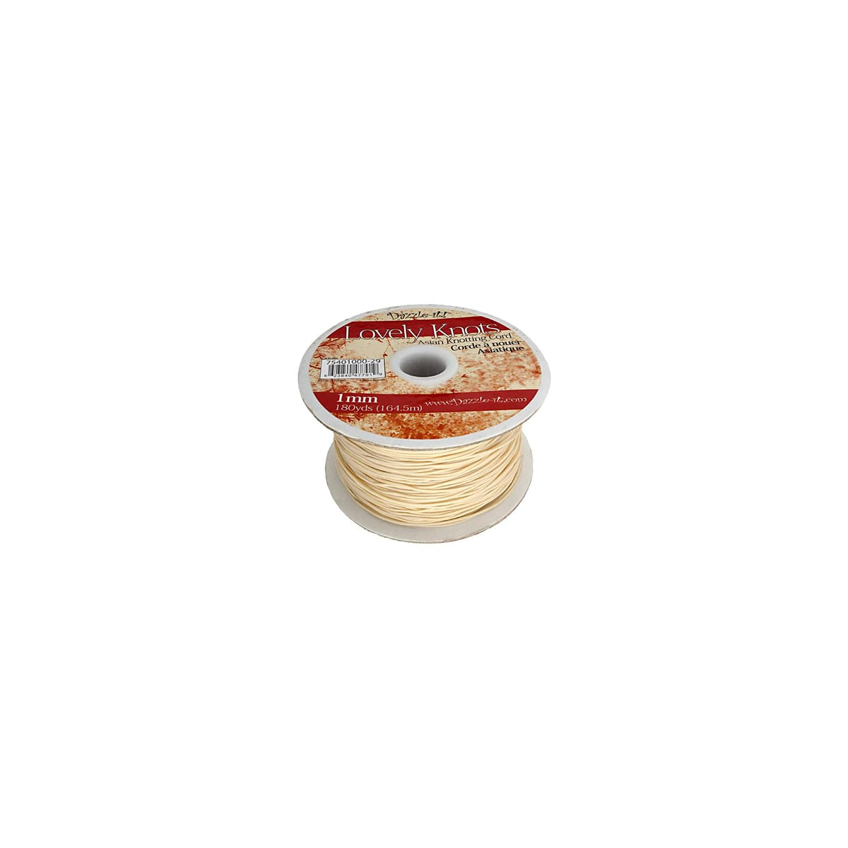 John Bead Thread Cord, 1mm x 180yds, Ivory
