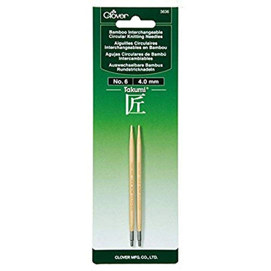 Clover Needlecraft "Takumi No.6 Bamboo Interchangeable Circular Knitting Needles