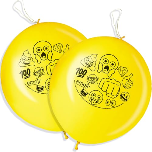 Emoji Punch Ball Balloons - 16", Yellow, 2 Pcs