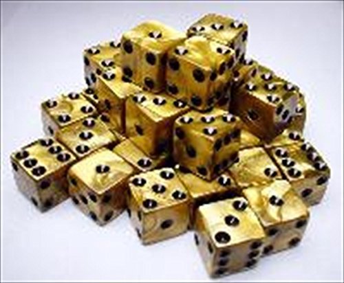Koplow Würfel - Olympic Pearlized: Spot Gold/schwarz (36er-set In Acrylbox,