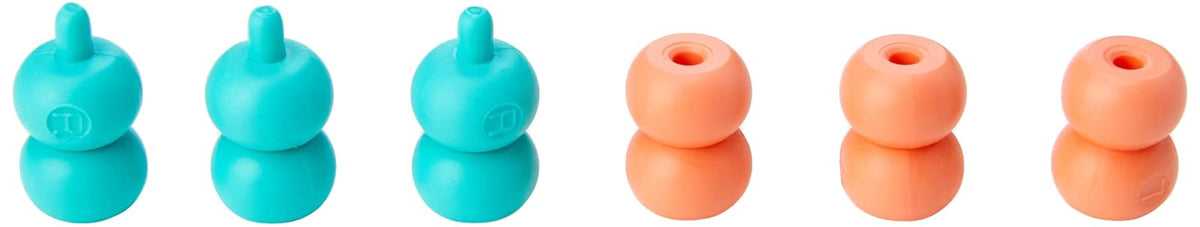 Clover Point Protectors and Stoppers for Knitting Needles Size #0-10-1/2 Aqua/Pink, 6-Piece