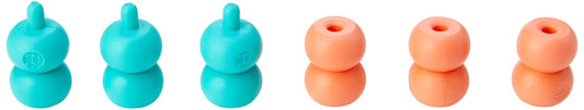 Clover Point Protectors and Stoppers for Knitting Needles Size #0-10-1/2 Aqua/Pink, 6-Piece