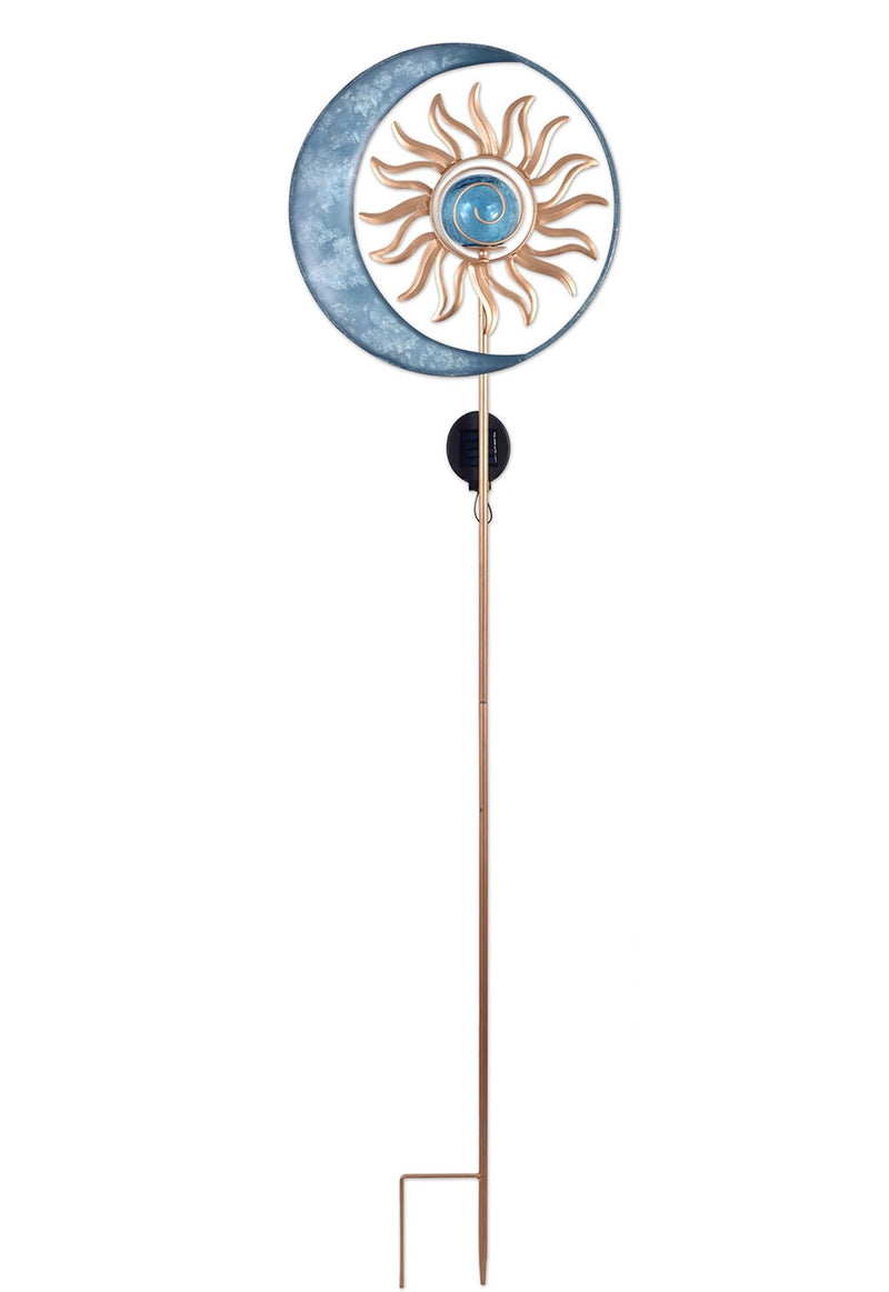 Sunset Vista Design Solar Garden Stakes - Decorative Lighted Garden Stake with Sensor, 53.5-Inch Tall, Blue Moon