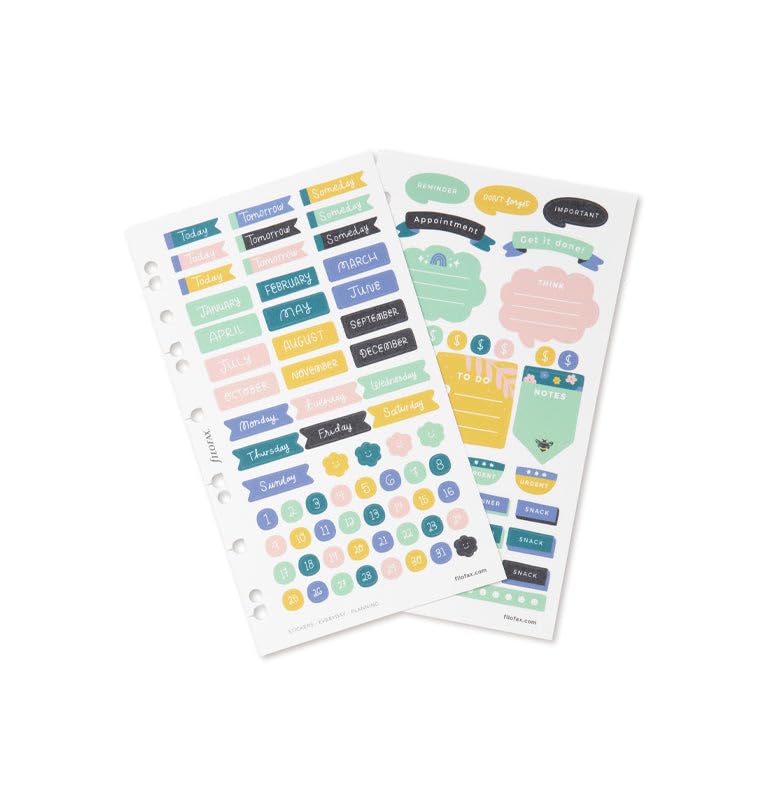 Filofax Everyday Planning Stickers, Set of 6 Sticker Sheets, Repositionable