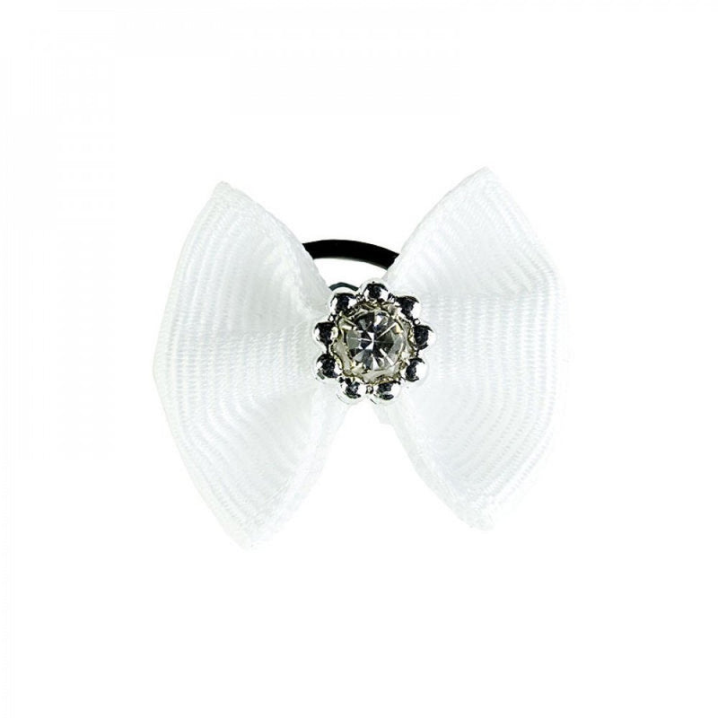 HORZE Sparkling Mane Bows - White - One Size