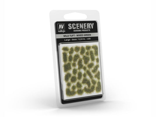 Vallejo Store Mixed Green Wild Tuft Large 6mm / 0.24 in. Vallejo Paints