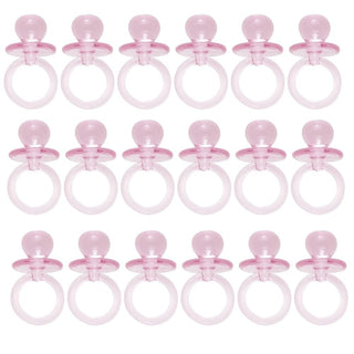 Unique Industries Mini Plastic Pink Pacifier Girl Baby Shower Favor Charms, 18ct