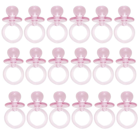 Unique Industries Mini Plastic Pink Pacifier Girl Baby Shower Favor Charms, 18ct