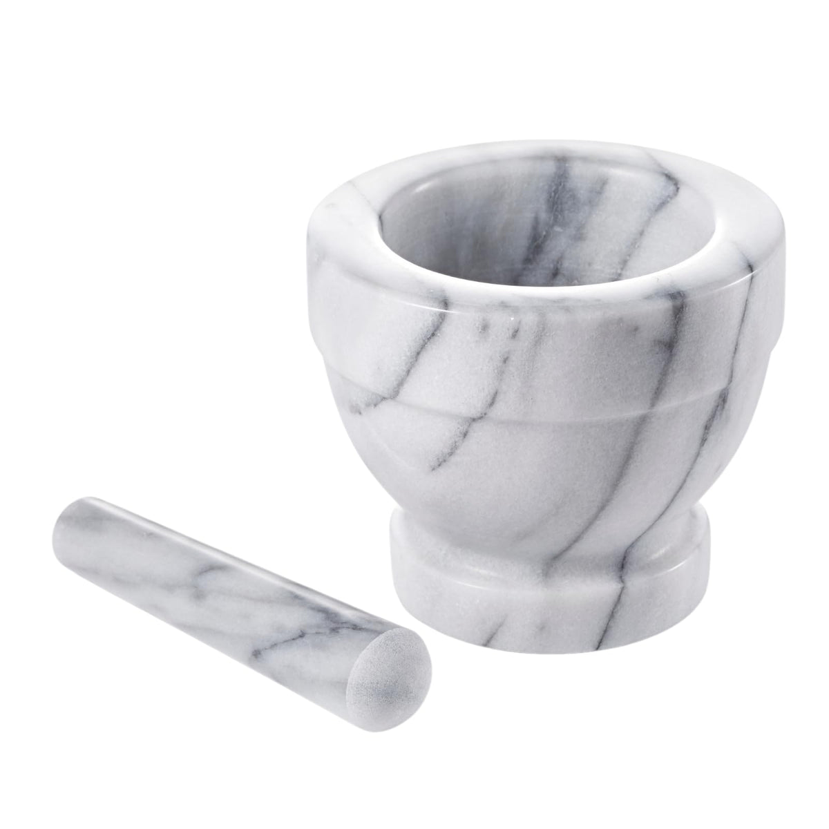 JEmarble Mortar And Pestle Set, 5.25"x4.5" White
