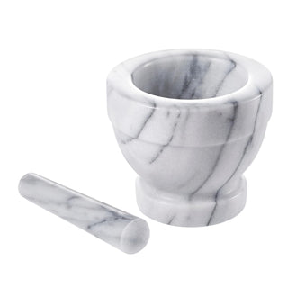 JEmarble Mortar And Pestle Set, 5.25"x4.5" White