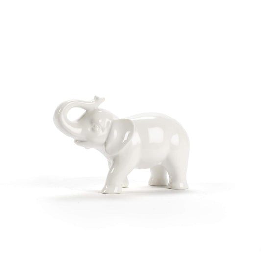 Abbott Collection  Ceramic Elephant Figurine, White (Small)