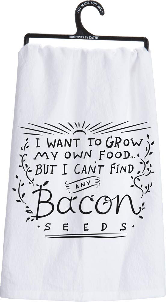 Primitives by Kathy Bacon Seeds Tea Towel, 28-Inch by 28-Inch