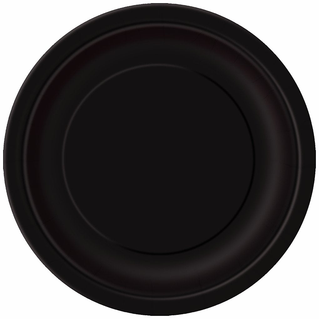 Unique Industries Black Paper Plates, 16ct