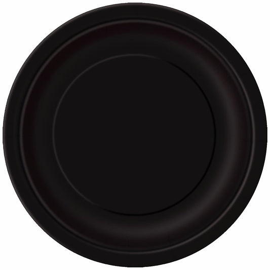Unique Industries Black Paper Plates, 16ct