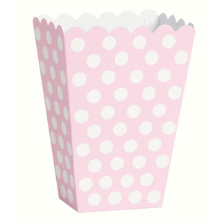 Unique Industries Light Pink Polka Dot Popcorn Treat Boxes, 8ct